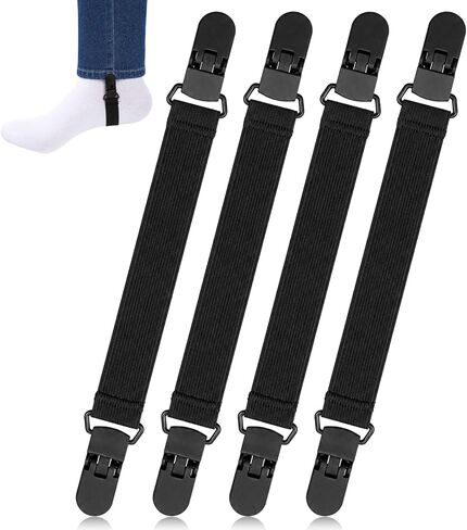 4 Pcs Pant Leg Straps, Elastic Straps with Clips for Cowboy Boots in Kuwait