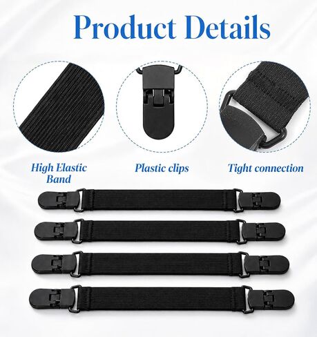 4 Pcs Pant Leg Straps, Elastic Straps with Clips for Cowboy Boots in Kuwait