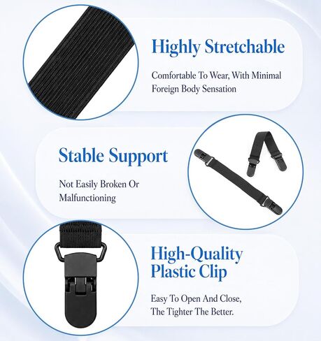 4 Pcs Pant Leg Straps, Elastic Straps with Clips for Cowboy Boots in Kuwait