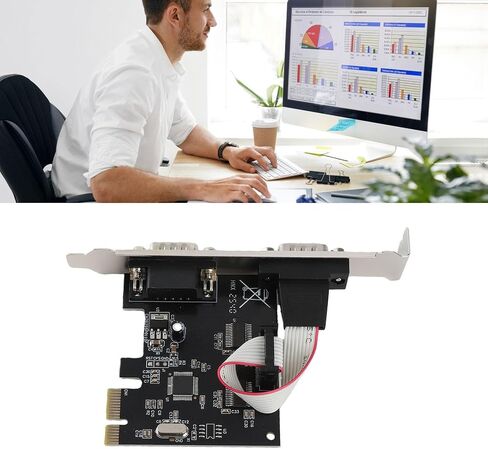 2 Port PCIe Serial Card PCIe Serial Expansion Card Host Controller with ASIX AX99100 Chip for Systems in Kuwait