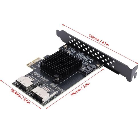 PCIe to 2 Port SFF8087 Expansion Card, Converts to 9 Ports with 6Gbps Speed for NAS Desktop Server, Compatible with in Kuwait