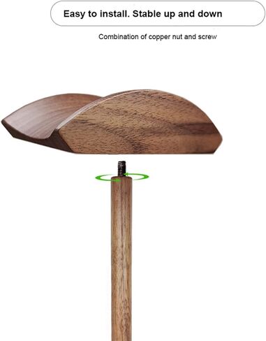 Headphone Holder Wooden Headphone Holder Walnut Headset Hanger Stand Gaming Holder Desktop Earphone Anti-Slip Stand with Solid Wooden Base Headset Stand (Color : Walnut) in Kuwait
