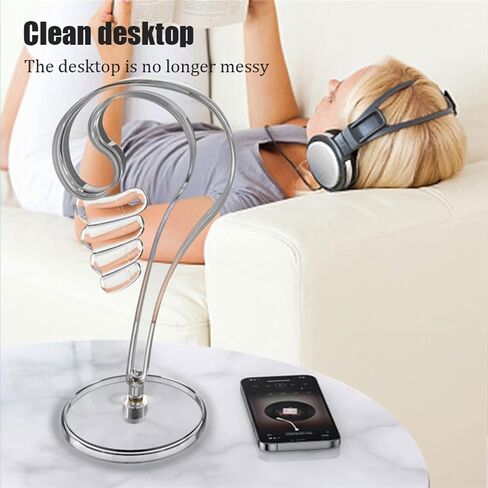 Headphone Holder Universal Headphones Stand Holder Detachable Desktop Headset Display Bracket Headphone Hanger with Thickened Base Gaming Headset Accessories Headset Stand (Color : Black) in Kuwait