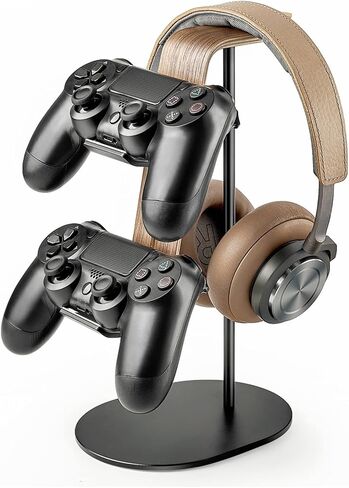 GRFIT Headphone Holder Universal Headphone Stand, Game Controller Holder and Headset Holder for Desk, Earphone Stand with Aluminum Supporting Bar Headset Stand in Kuwait