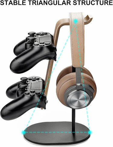GRFIT Headphone Holder Universal Headphone Stand, Game Controller Holder and Headset Holder for Desk, Earphone Stand with Aluminum Supporting Bar Headset Stand in Kuwait