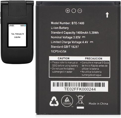 BTE-1400 Battery Replacement for Verizon Orbic Journey V RC2200L 4G Flip in Kuwait