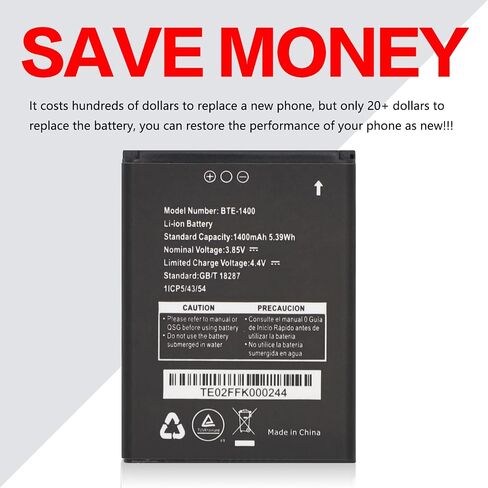 BTE-1400 Battery Replacement for Verizon Orbic Journey V RC2200L 4G Flip in Kuwait