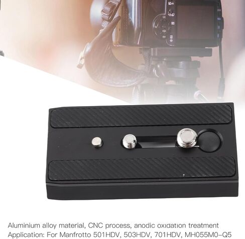 Fabater Arrow Storage Case Plate for 501HDV 503HDV 701HDV – Camera Tripod Mounting Plate with 1/4in & 3/8in Screws, Aluminum Alloy, Antislip Design in Kuwait