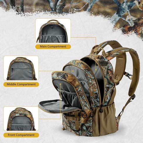 BASSDASH 25L Hunting Backpack, Water-Resistant Camo Pack HP03 in Kuwait