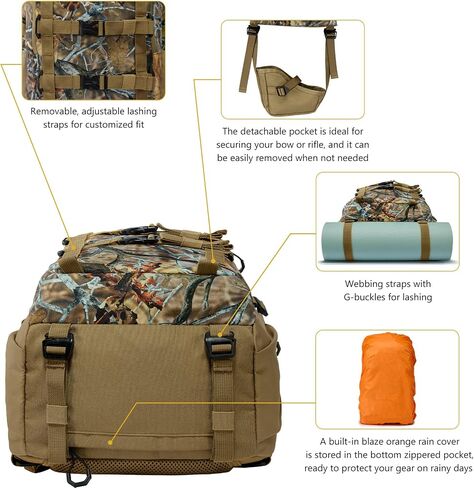 BASSDASH 25L Hunting Backpack, Water-Resistant Camo Pack HP03 in Kuwait