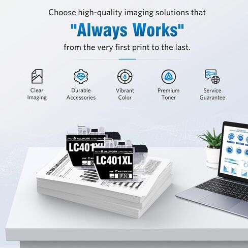 LC401XL Black LC401 Ink Cartridges Compatible for Brother LC401XLBK 2-Pack in Kuwait