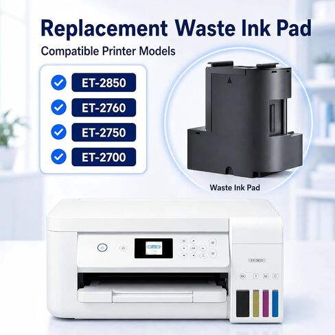 Waste Ink Pad Replacement with Reset Software Replacement for ET-2850 ET-2760 ET-2750 ET-2700 ET2850 ET2760 2850 Printer, Maintenance Box in Kuwait