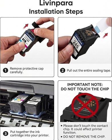 245XL 246XL Ink Cartridge Replacement for Canon 245XL 246XL Combo Pack PG-245XL CL-246XL Compatible for Canon Ink 245 and 246 for Pixma MG2522 TS3122 TS3322 MX490 TR4520 Printer (2 Pack) in Kuwait