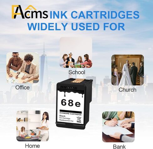68XL Replacement for 68 68xl Black Ink Cartridges for HP Printers in Kuwait