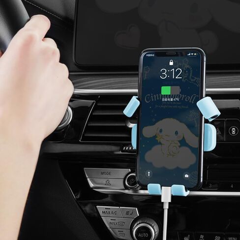 Roffatide Anime Cinnamoroll Cute Phone Mount for Car Universal Air Vent Car Phone Holder Mount Hands Free Easy Clamp Cradle Fit for All Smartphones Car Accessories for Girls Women Blue in Kuwait