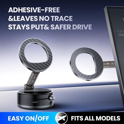Cell Phone Holder for Car Compatible with I Phone Mag-Safe Car Mount,Magnetic Car-Mounts,360° Adjustable Carbon Fiber in Kuwait