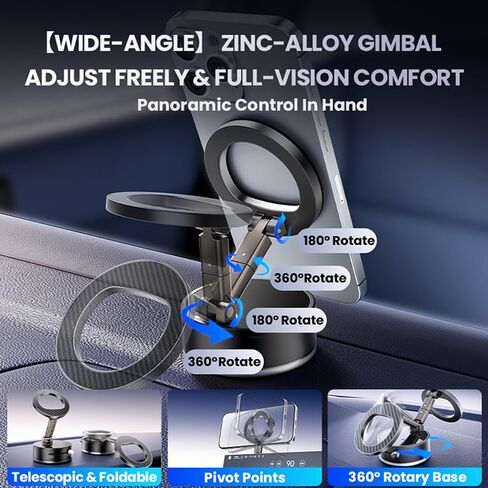 Cell Phone Holder for Car Compatible with I Phone Mag-Safe Car Mount,Magnetic Car-Mounts,360° Adjustable Carbon Fiber in Kuwait