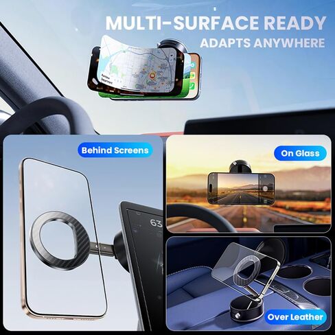 Cell Phone Holder for Car Compatible with I Phone Mag-Safe Car Mount,Magnetic Car-Mounts,360° Adjustable Carbon Fiber in Kuwait