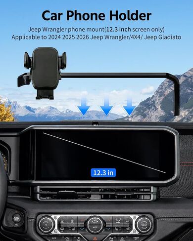 Car Phone Holder for 2024 2025 2026 Jeep Wrangler/4X4/ Jeep Gladiato in Kuwait