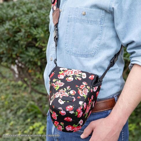 USA Gear Large Camera Sleeve (Floral) + Camera Hand Strap (Floral) - Bundle in Kuwait