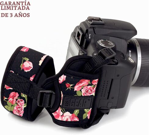 USA Gear Large Camera Sleeve (Floral) + Camera Hand Strap (Floral) - Bundle in Kuwait