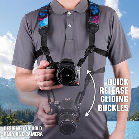 USA Gear Large Camera Sleeve (Galaxy) + Chest Harness Strap (Galaxy) - Bundle in Kuwait