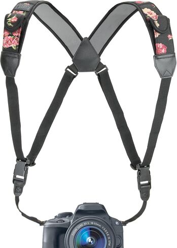 USA Gear Large Camera Sleeve (Floral) + Chest Harness Strap (Floral) - Bundle in Kuwait