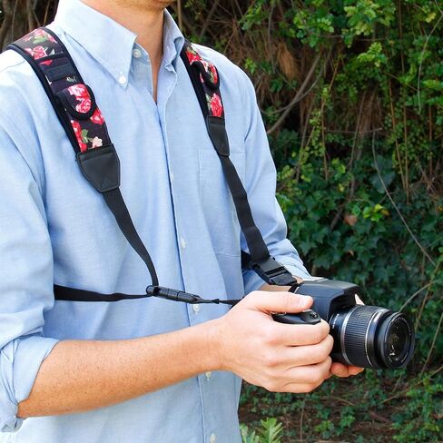 USA Gear Large Camera Sleeve (Floral) + Chest Harness Strap (Floral) - Bundle in Kuwait