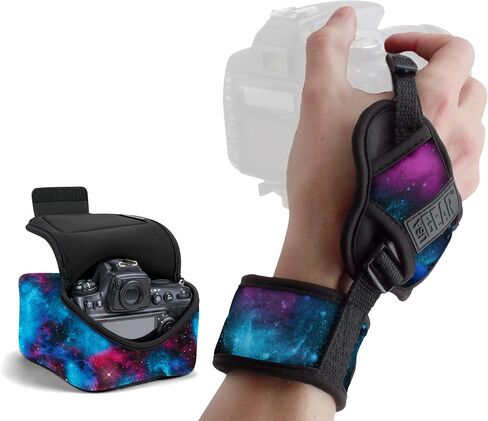 USA Gear Large Camera Sleeve (Galaxy) + Camera Hand Strap (Galaxy) - Bundle in Kuwait