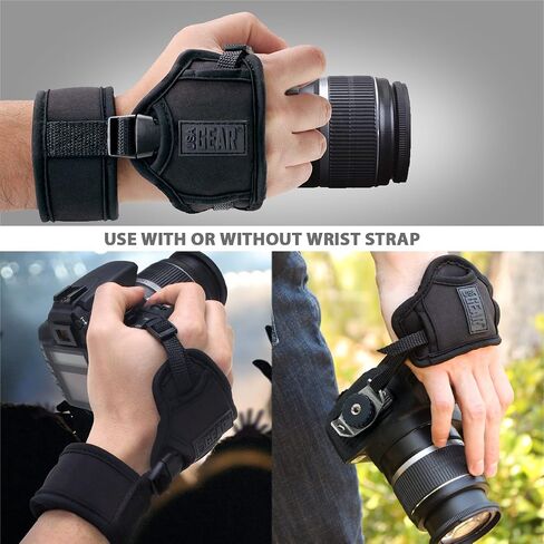 USA Gear Large Camera Sleeve (Black) + Camera Hand Strap (Black) - Bundle in Kuwait