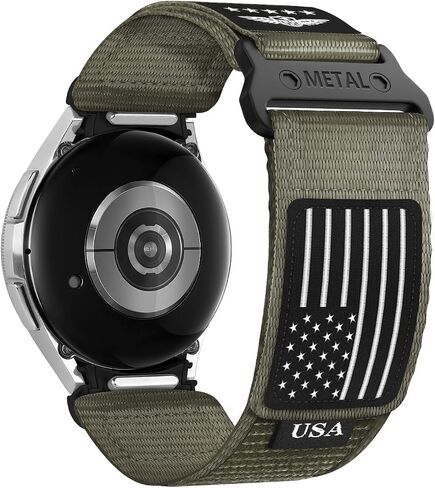 Rugged Nylon Band for Samsung Galaxy Watch 7 6 5 4 44mm 40mm/ Watch 6 4 Classic/Watch 5 Pro/Watch 3 Classic 41mm/Active 2,One Click Attachment,No Gap Fabric Sport Band Adjustable Strap for Men Women in Saudi Arabia