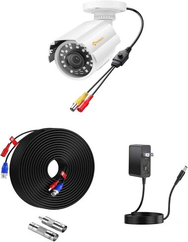 Anlapus 1080P HD Hybrid 4-in-1 Security Camera Add-On Kit, Includes Outdoor Bullet Camera with Night Vision & IP66 Weatherproof + 60ft BNC Video Power Cable + DC 12V 2A Adapter for Analog DVR System. in Saudi Arabia