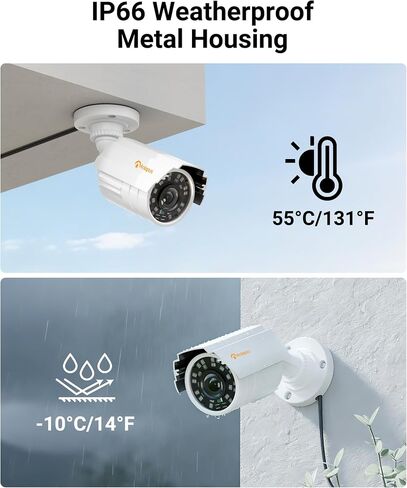 Anlapus 1080P HD Hybrid 4-in-1 Security Camera Add-On Kit, Includes Outdoor Bullet Camera with Night Vision & IP66 Weatherproof + 60ft BNC Video Power Cable + DC 12V 2A Adapter for Analog DVR System. in Saudi Arabia