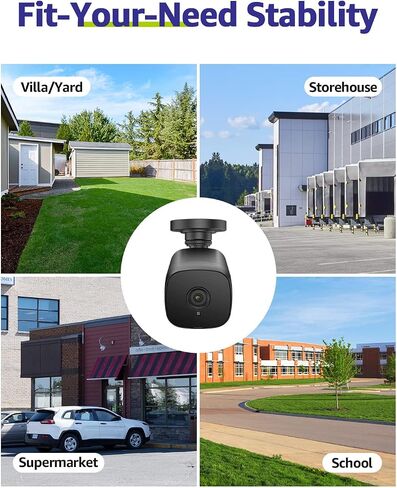 SANNCE FHD 1080p 2MP Wired Home Security Camera with EXIR 100ft Night Vision, IP66 Waterproof Surveillance Bullet Cameras for Outdoor Indoor Video Home CCTV Camera (Black) in Saudi Arabia