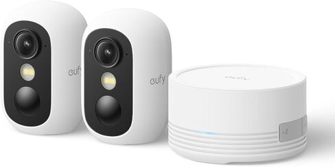 eufy Security eufyCam C35 2-Cam Kit, Wireless Security Indoor/Outdoor Camera, Magnetic Mount, No Monthly Fee, IP67, Facial Recognition, Solar Panel Compatible (Renewed) in Saudi Arabia