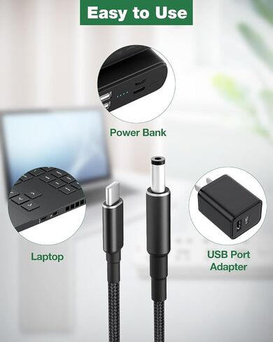 USB C to DC 【5.5mm x 2.1mm Barrel Plug】 Power Cable in Saudi Arabia