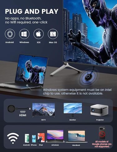 Wireless HDMI Display Adapter, Plug & Play, for iPhone,Android in Saudi Arabia