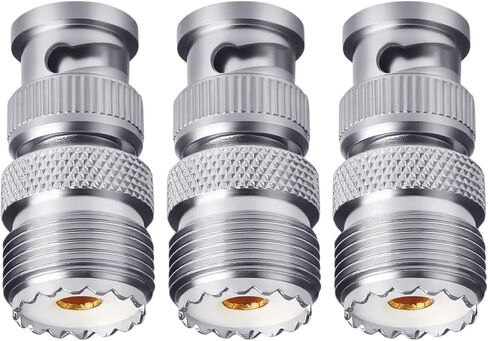 BNC Male to UHF Female Adapter 3 Pcs PL259 Female to BNC Male Connector in Saudi Arabia