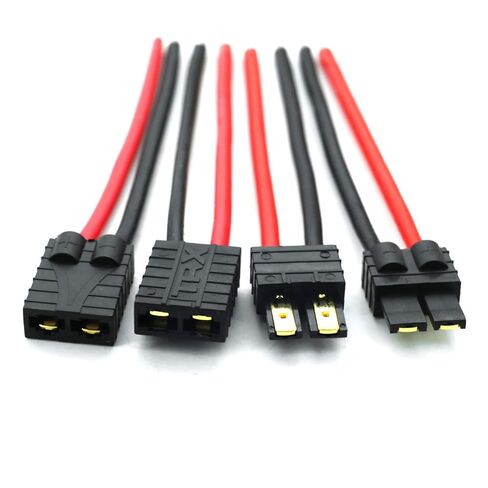 DEVMO 2 Pairs TR-X Male/Female Connectors Cable with 14awg 10cm Slicone Wire Compatible with RC LiPo Battery FPV Turnigy/Zippy in Saudi Arabia