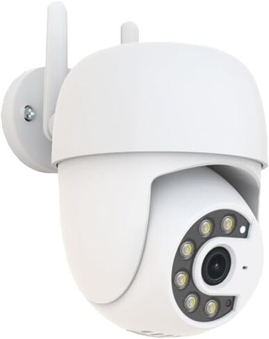 Outdoor Security Camera 355° Pan 90° Tilt Dual Light Full-Color Night Vision 2.4G WiFi Home Surveillance with Two-Way Audio & Infrared Vision, Compatible with 911 Center, Instavision APP in Kuwait