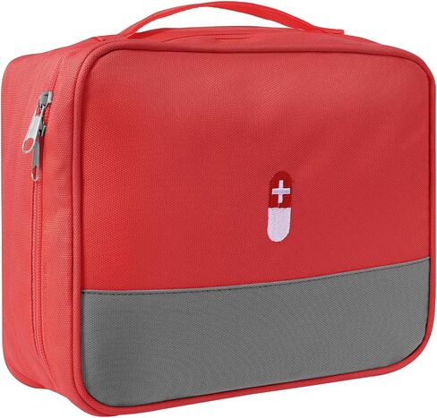 First Aid Bag Empty Medicine Bag Portable Medical Supplies Organizer Bag for Home Traveling Outdoor Hiking Camping Backpacking Red in Kuwait