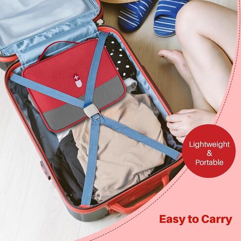 First Aid Bag Empty Medicine Bag Portable Medical Supplies Organizer Bag for Home Traveling Outdoor Hiking Camping Backpacking Red in Kuwait