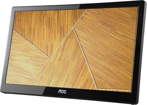 AOC e1659Fwu 15.6-Inch Ultra Slim 1366x768 Res 200 cd/m2 Brightness USB 3.0-Powered Portable LED Monitor w/ Case Black in Kuwait
