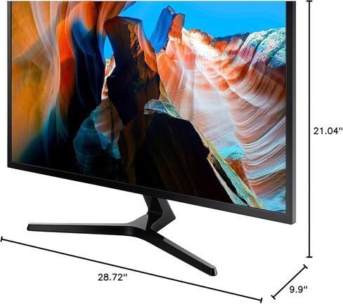SAMSUNG 32-Inch ViewFinity UJ590 UHD Monitor, 4K (3840x2160) Display, 60Hz, 4ms, HDMI/Display Port, AMD FreeSync, Eye Saver/Flicker Free Mode, Dark Gray/Blue, with MTC HDMI Cable in Kuwait
