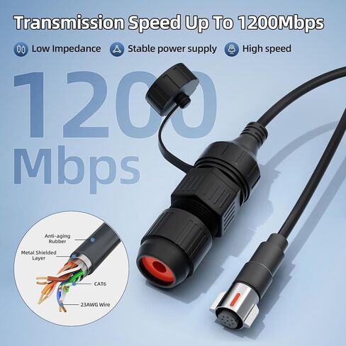 Starlink Performance Gen 3 Ethernet Adapter Waterproof RJ45 Coupler Extension Cable for Starlink Performance Gen3 Dish and Advanced Power Supply in Kuwait