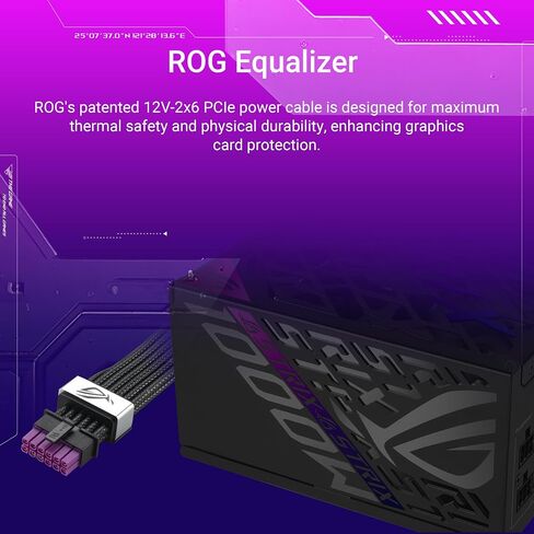 ASUS ROG Strix 1000W Platinum (80 Plus and Cybenetics Platinum, Fully Modular ATX, ATX 3.1, PCIe 5.1, GaN MOSFET, GPU-First IVS, ROG Equalizer 12V-2x6 GPU Power Cable, 10-Year Warranty) in Kuwait