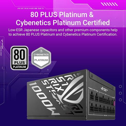 ASUS ROG Strix 1000W Platinum (80 Plus and Cybenetics Platinum, Fully Modular ATX, ATX 3.1, PCIe 5.1, GaN MOSFET, GPU-First IVS, ROG Equalizer 12V-2x6 GPU Power Cable, 10-Year Warranty) in Kuwait