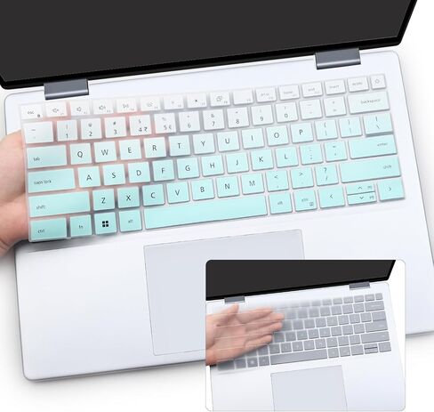 2 PCS Keyboard Cover for Dell Inspiron 14 5440 5441 5445 7440 7441 7445 & Inspiron 16 7640, Dell 14 Plus Laptop DB14250 DB14255 14'', Dell 14 Plus 2-in-1 DB04255 DB04250 Keyboard-MGreen+Clear in Kuwait