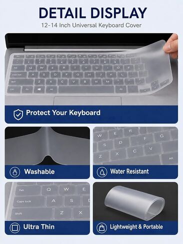Computer Keyboard Cover Silicone Protector for 12-14 Inch Laptop Transparent Dust Guard Flexible Overlay in Kuwait