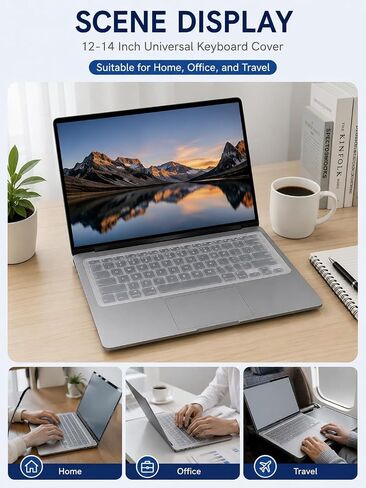 Computer Keyboard Cover Silicone Protector for 12-14 Inch Laptop Transparent Dust Guard Flexible Overlay in Kuwait